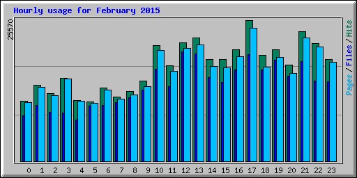 Hourly usage for February 2015