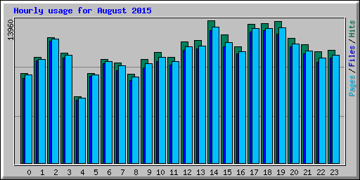Hourly usage for August 2015