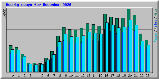 Hourly usage for December 2020