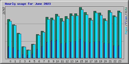 Hourly usage for June 2023