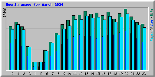 Hourly usage for March 2024